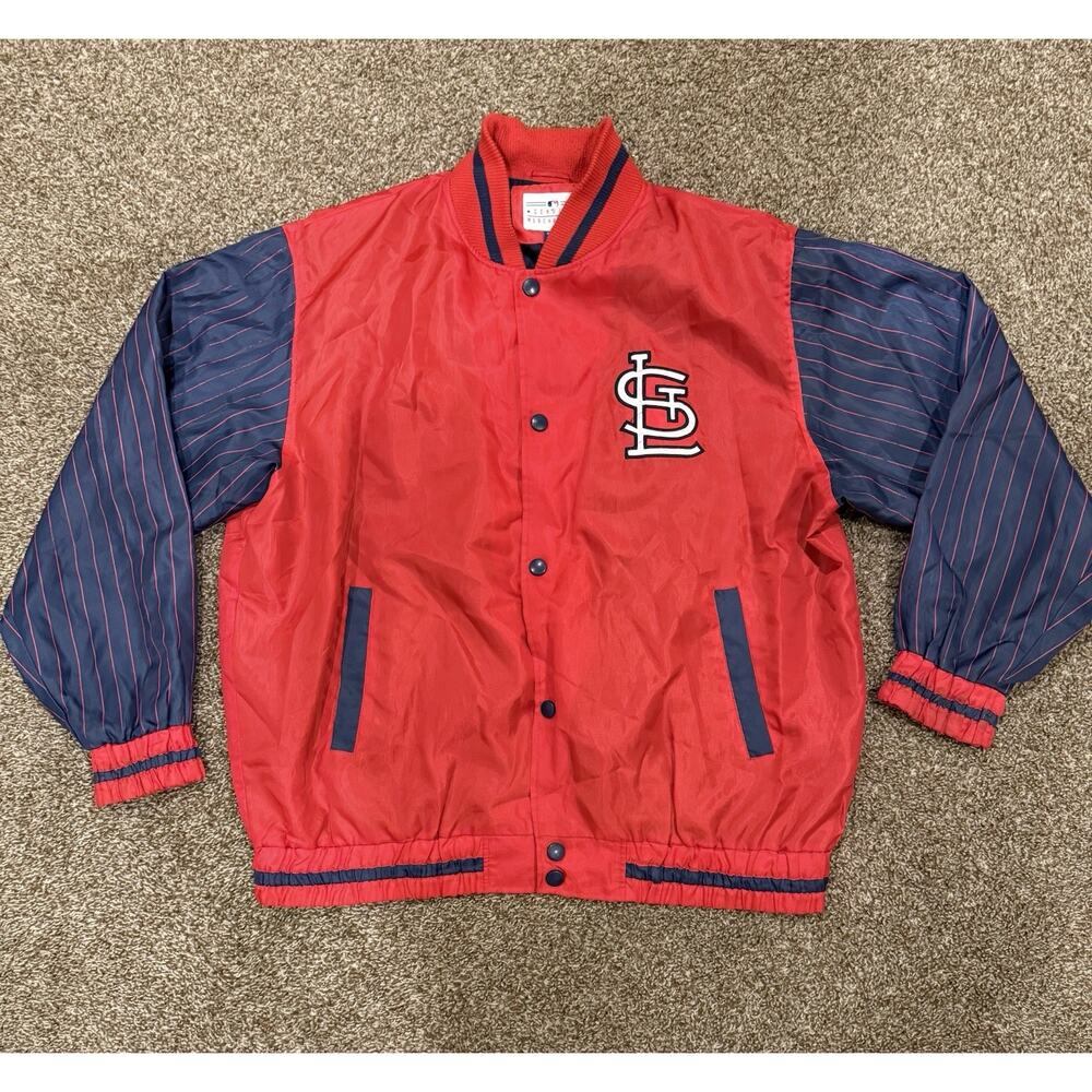 Vintage St Louis Cardinals Jacket XL MLB Back Logo Pin Stripe Genuine Rare